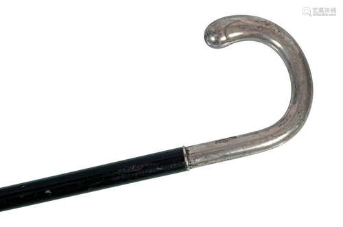 19TH-CENTURY SILVER HANDLED WALKING STICK