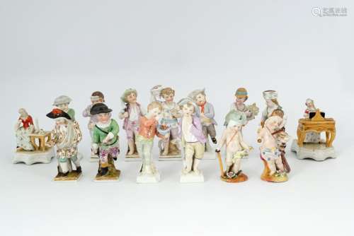 FIFTEEN 19TH-CENTURY GERMAN PORCELAIN FIGURINES