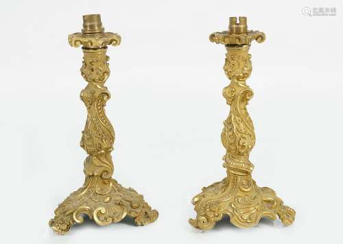 PAIR OF 19TH-CENTURY ORMOLU TABLE LAMPS