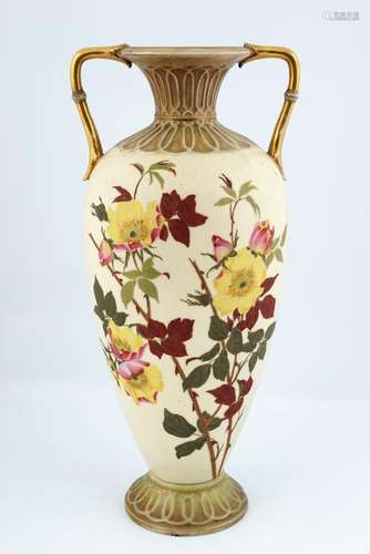 VICTORIAN PAINTED AND PARCEL GILT VASE