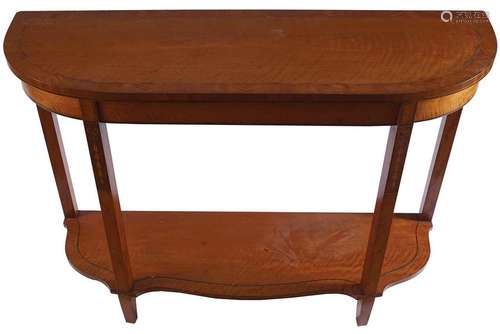 EDWARDIAN SATINWOOD AND CROSS BANDED HALL TABLE