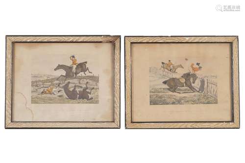 PAIR OF 19TH-CENTURY CARICATURE HUNTING PRINTS