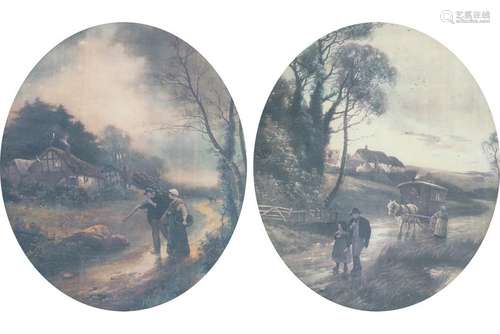 PAIR OF 19TH-CENTURY OVAL PRINTS