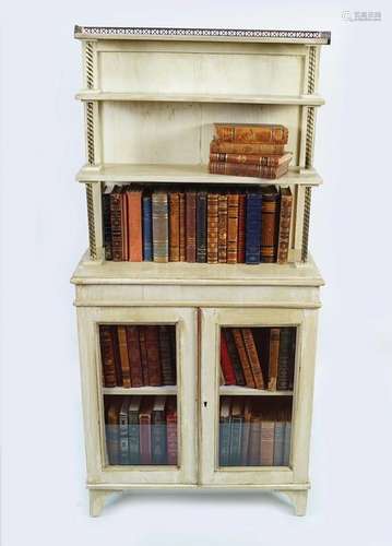 REGENCY PERIOD PAINTED WATERFALL BOOKCASE