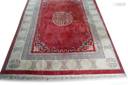 LARGE CHINESE CREAM AND ROSE CARPET