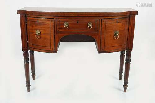 REGENCY PERIOD MAHOGANY AND EBONY STRING INLAID