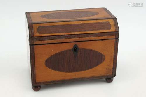 GEORGE III SATINWOOD TEA CADDY