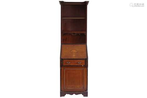 EDWARDIAN  MAHOGANY  BUREAU BOOKCASE