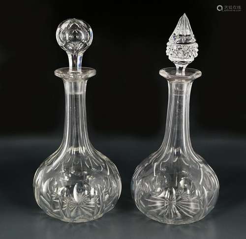 PAIR OF 19TH-CENTURY CRYSTAL DECANTERS