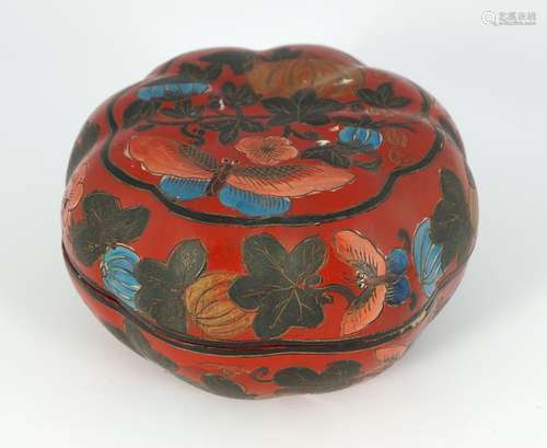 19TH-CENTURY CHINESE  PAPIER MACHE BOX AND COVER