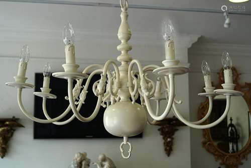 EDWARDIAN ENAMELLED CHANDELIER