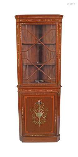 EDWARDIAN SHERATON CORNER CABINET