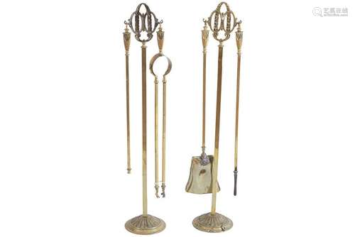 EDWARDIAN BRASS COMPANION SET