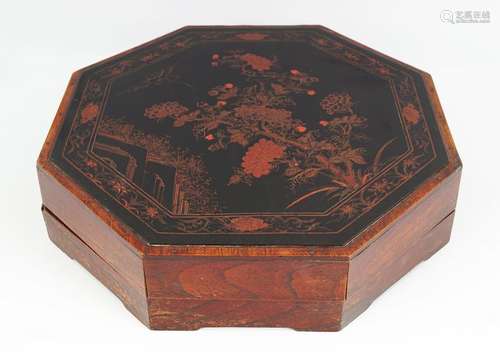 LARGE 19TH-CENTURY CHINESE LACQUERED BOX