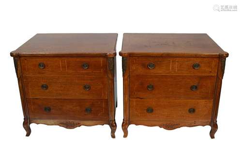 PAIR OF REGENCY STYLE MAHOGANY AND INLAID CHESTS