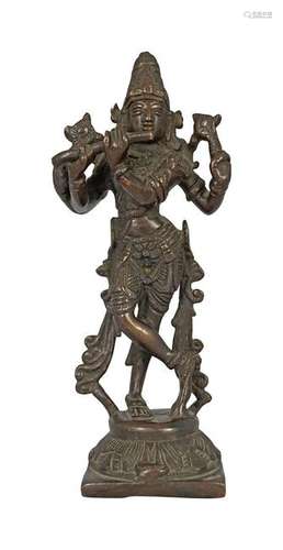 18TH-CENTURY INDIAN BRONZE DEITY