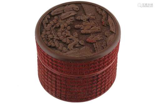 18TH-CENTURY CHINESE RED LACQUERED BOX