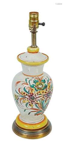 POLYCHROME VASE STEMMED TABLE LAMP