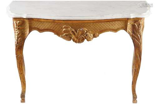 18TH-CENTURY CARVED GILT WOOD  CONSOLE TABLE, CIRCA