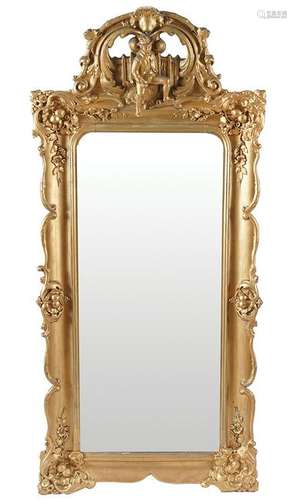 LARGE 19TH-CENTURY GILT FRAMED PIER MIRROR