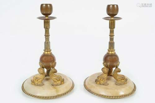 PAIR OF 19TH-CENTURY ORMOLU CANDLESTICKS