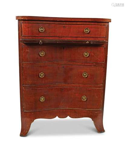 19TH-CENTURY MAHOGANY INVERTED SERPENTINE CHEST