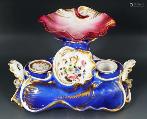 19TH-CENTURY FRENCH PORCELAIN PEN & INK STAND