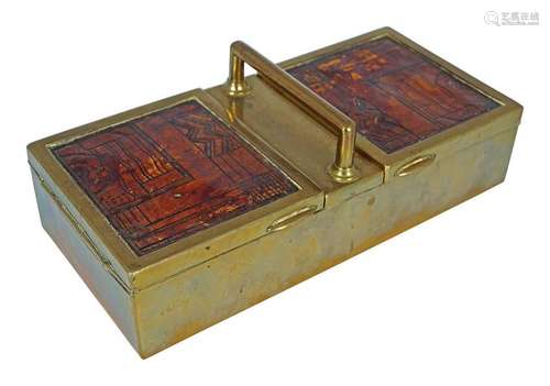 VICTORIAN BRASS  JEWELLERY BOX