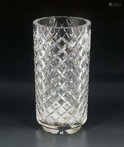 HEAVY CRYSTAL CUT GLASS VASE