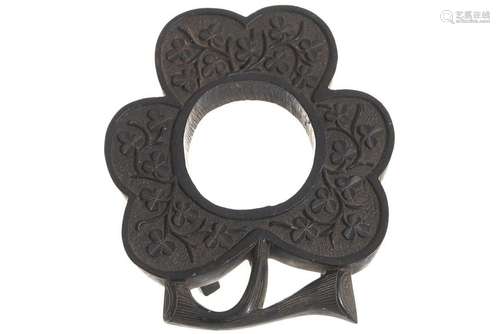 IRISH BOG OAK SHAMROCK SHAPED PHOTO FRAME