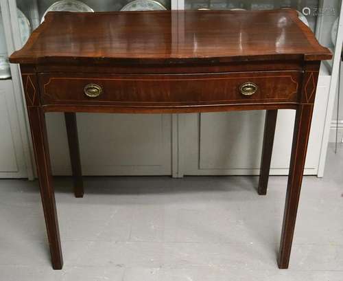 GEORGE III MAHOGANY AND INLAID SIDE TABLE