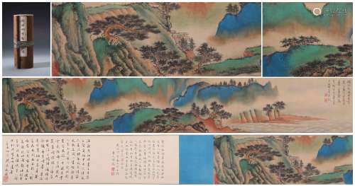 A Chinese Hand-drawn Painting Scroll Signed By Xie Zhiliu