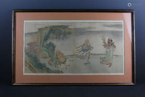 A Fine Chinese Painting Figure of Luohan Volum 2