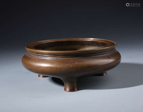 A Fine Chinese Bronze Tripod Censer