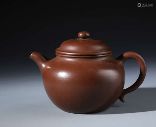 A Fine Chinese Carved Yixing Zisha Teapot