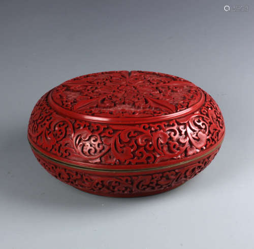 A Chinese Red Lacquer Cinnabar Box