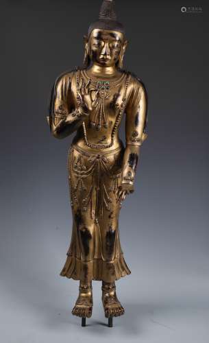 A Large Chinese Gilt Bronze Figure of Padmapani