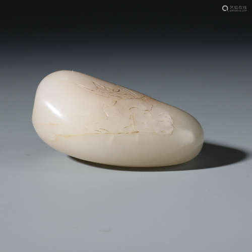 A Chinese Carved White Jade 'Orchid' Snuff Bottle