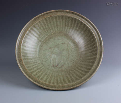 A Yueyao Carved 'Floral' Dish Ming Dynasty