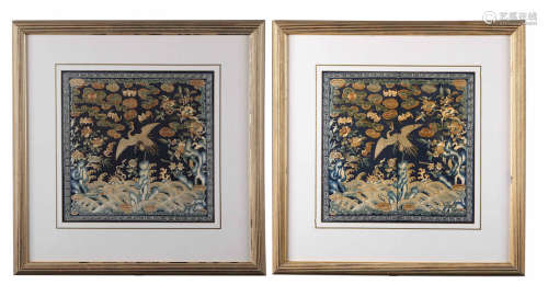 Pr Fine work  Chinese Silk Embroidery of Cranes