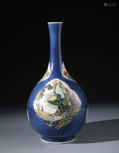 A Fine Chinese Famille Rose Bottled Vase