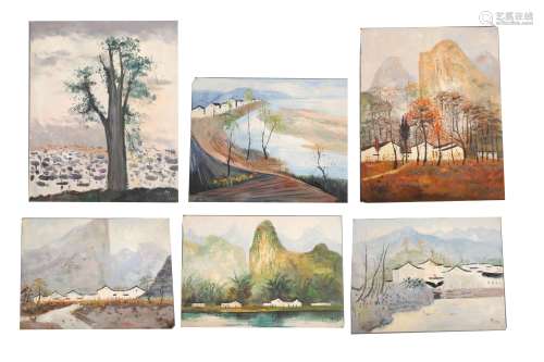 Six Western Landscape Paintings Signed By Wu Guanzhong(6Pages)