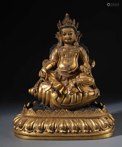 A Fine Chinese Gilt Bronze Figure of Jambhala