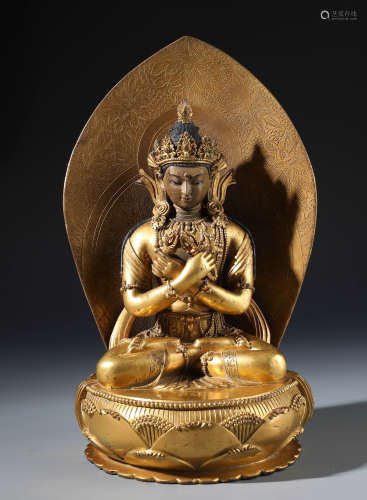 A Fine Chinese Gilt Bronze Figure of Vajradhara
