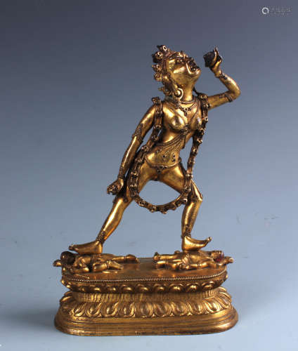 A Chinese Cast Gilt Bronze Figure of Buddha