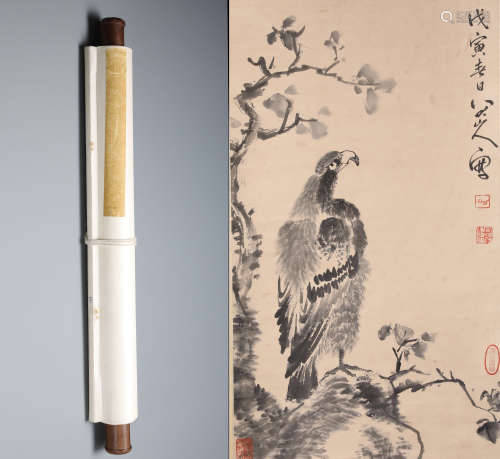 A Chinese Hand-drawn Painting of Eagle Signed by Badashanren