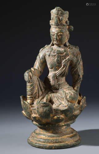A Fine Chinese Gilt Bronze Figure of Avalokitesvara