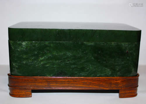 A Fine Chinese White Jade box with Base