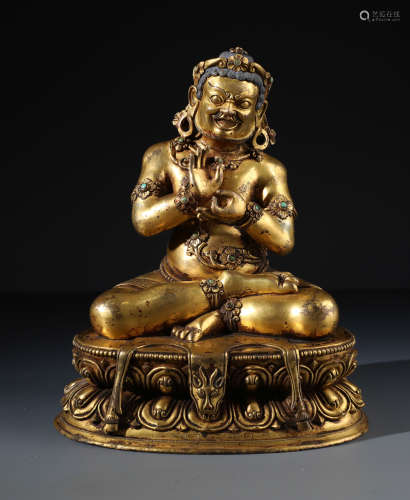 A Fine Chinese Gilt Bronze Figure of Master