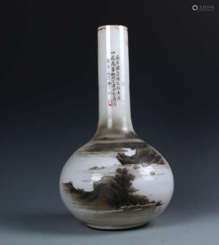 A Chinese 'LANDSCAPE'  Bottle Vase